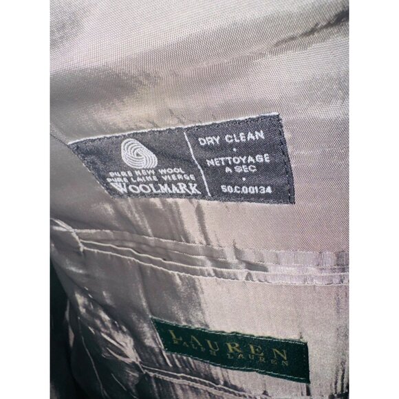 Ralph Lauren Mens 100% Wool Tweed Blazer Beige Brown Size 50R Big Tall Office - Picture 5 of 10